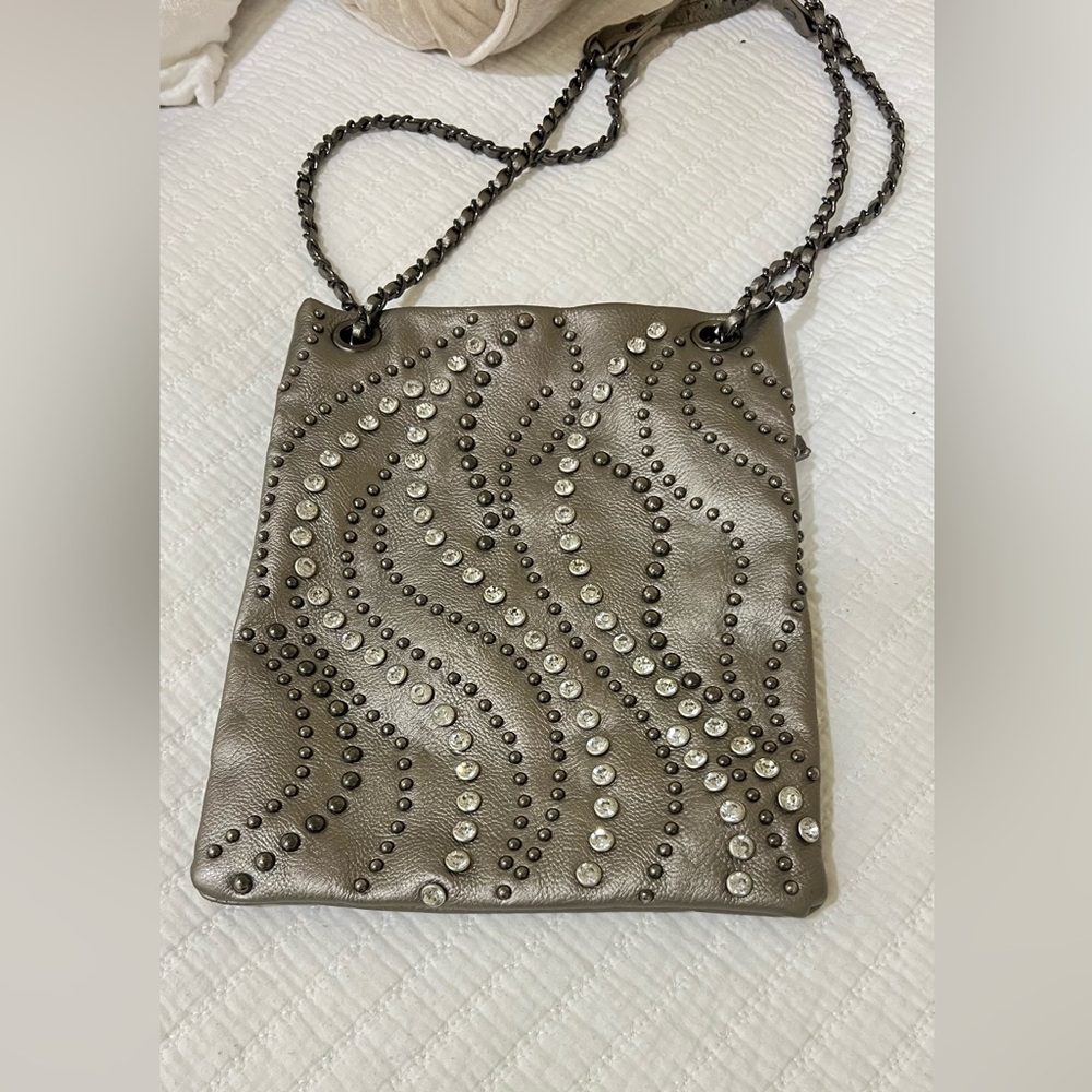 Vintage Yaumi K vegan leather crossbody handbag with crystals - Picture 2 of 14